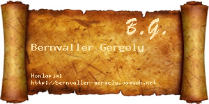 Bernvaller Gergely névjegykártya